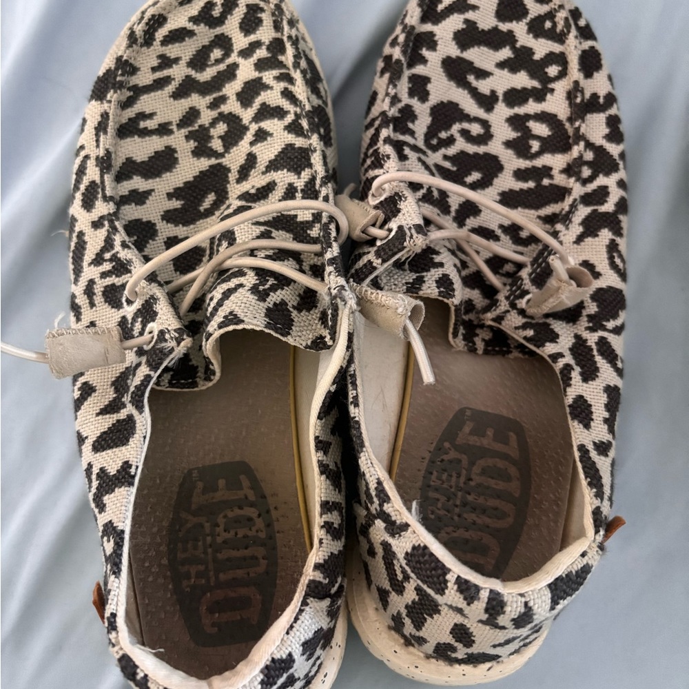 Hey Dude Women's Athletic Shoes - Black and White Leopard